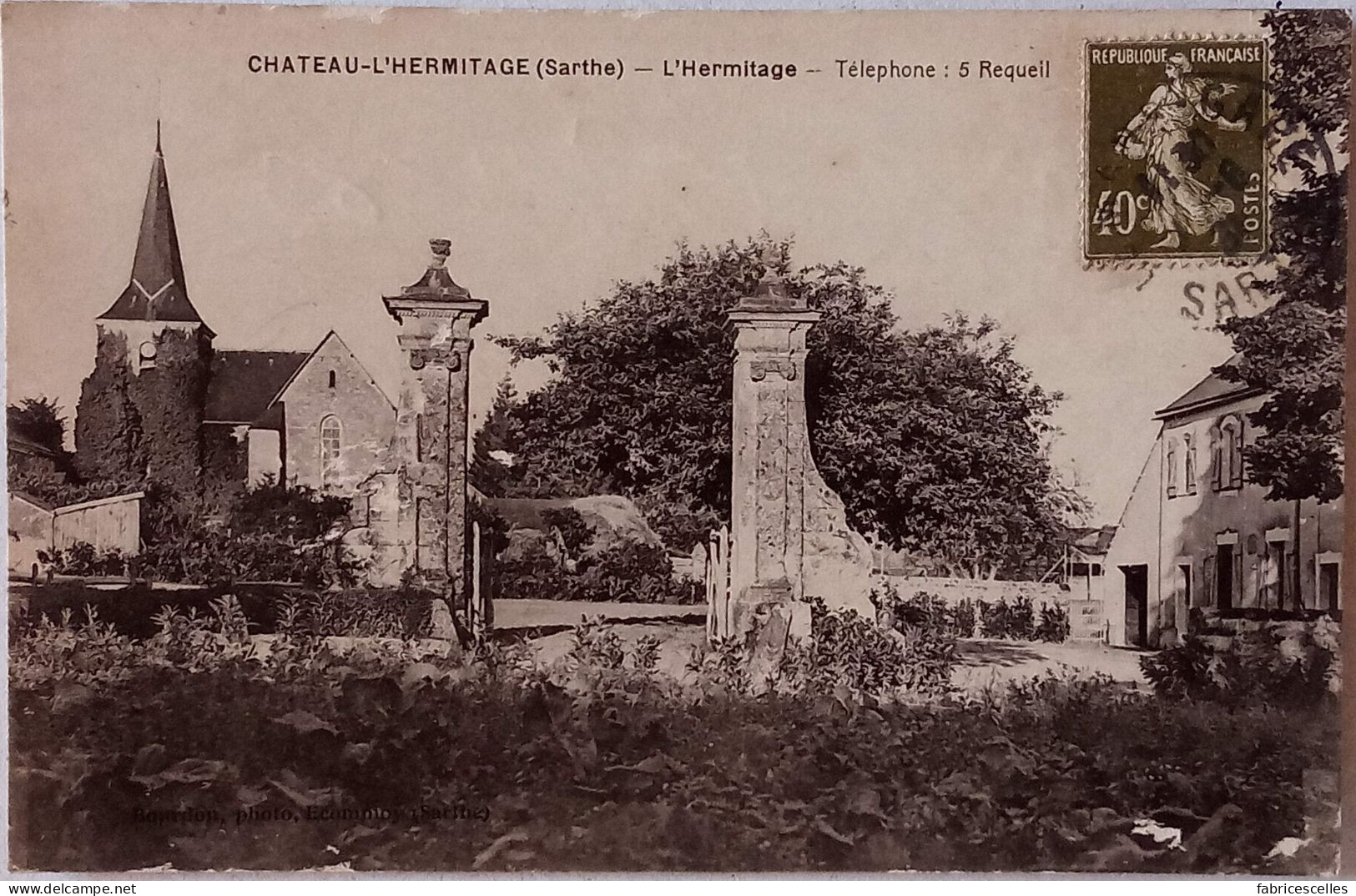 CPSM Circulée 1931- Requeil - Château L'Hermitage (Sarthe), L'Hermitage  (30) - Other & Unclassified