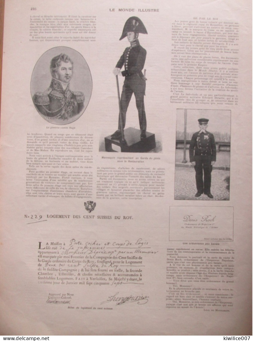 1903   LE MUSEE DE L ARMEE  Uniforme Soldats  HOTEL DES INVALIDES Paris - Zonder Classificatie