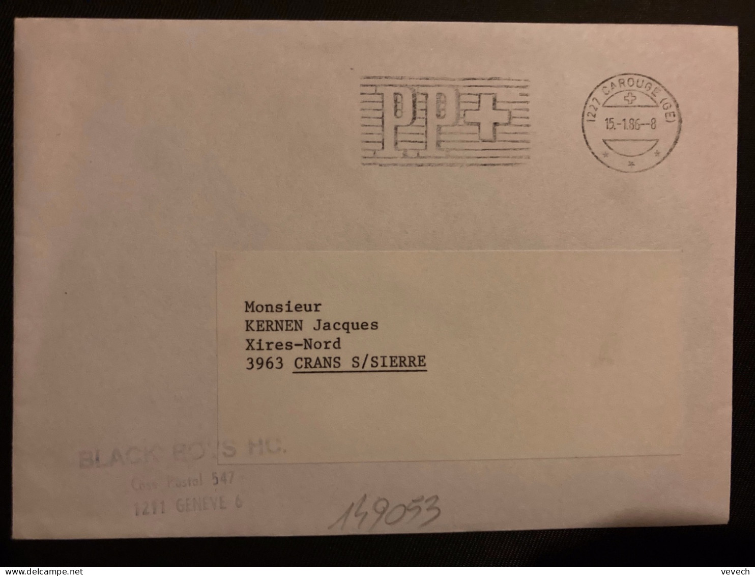 LETTRE (PORT PAYE) OBL.MEC.15-1 86 CAROUGE + PP - Postmark Collection