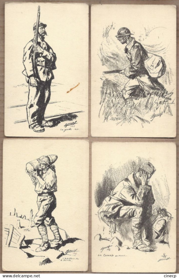 LOT 5 CPA MILITARIA - TB DESSIN ILLUSTRATION GUERRE 14 18 Divers Attitudes - Edition D'Art Guerrier A. LE PRINCE - Regiments