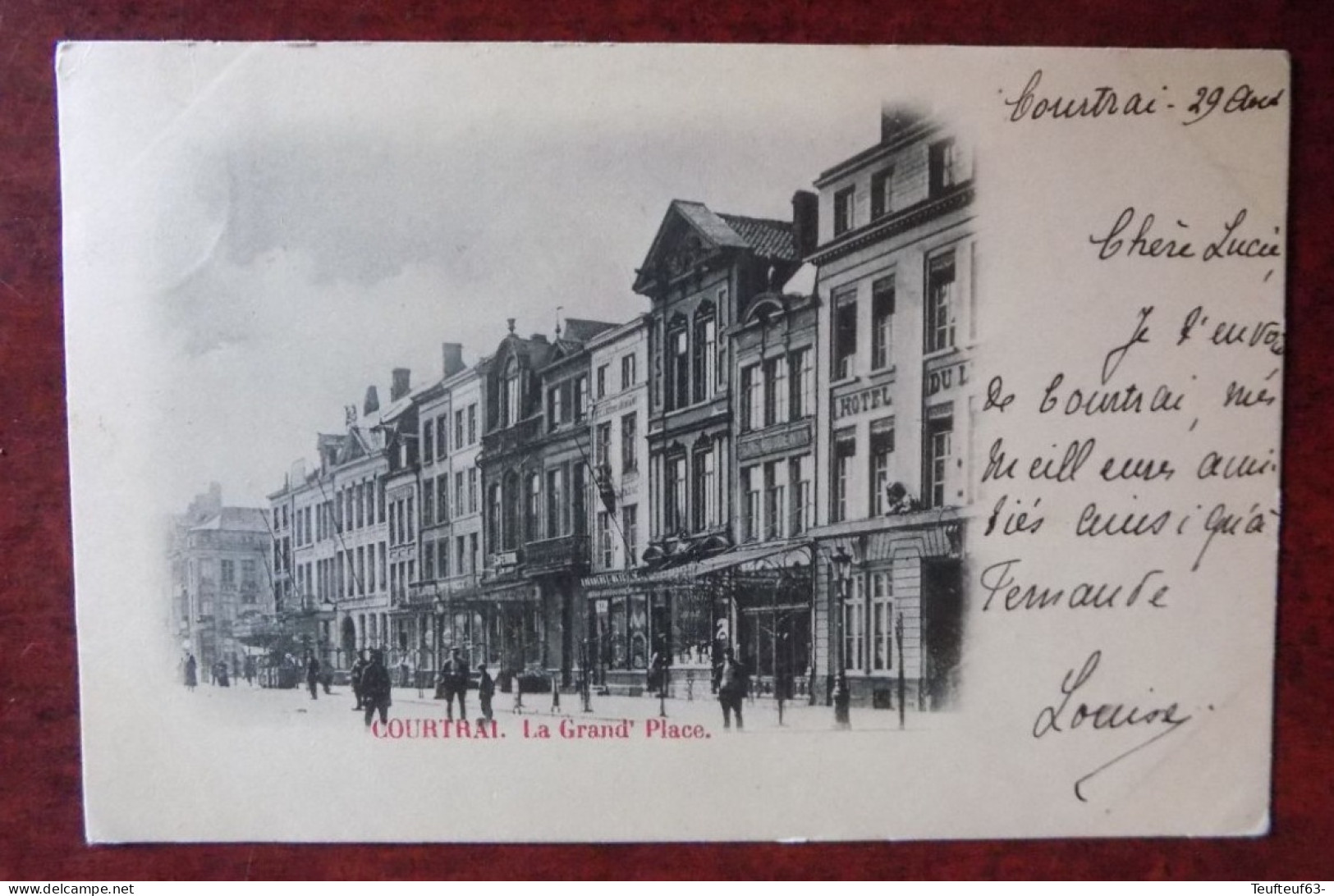 Cpa Courtrai : La Grand'place 1900 - Kortrijk