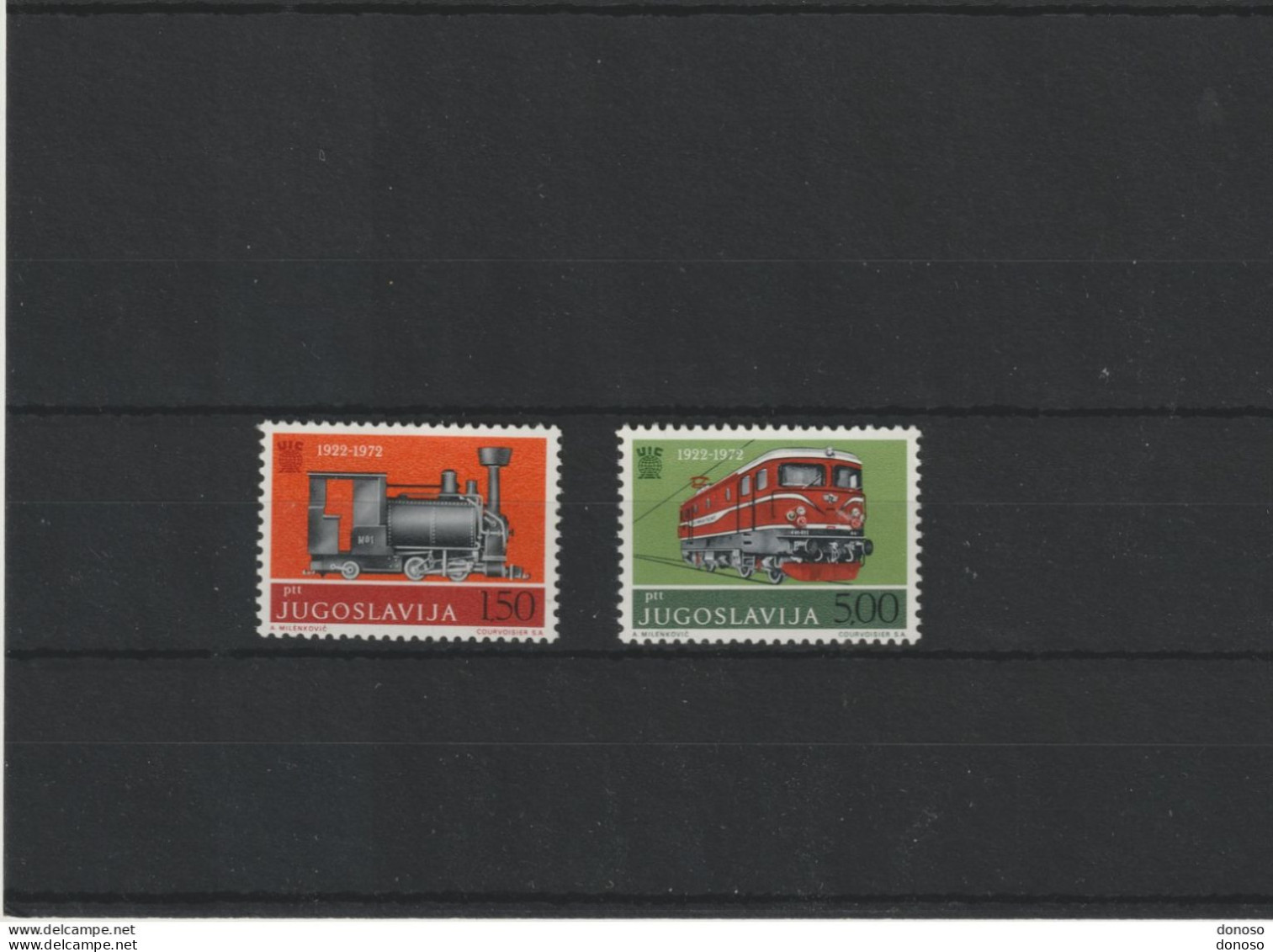 YOUGOSLAVIE 1972  TRAINS Yvert 1363-1364 NEUF** MNH Cote 2 Euros - Unused Stamps