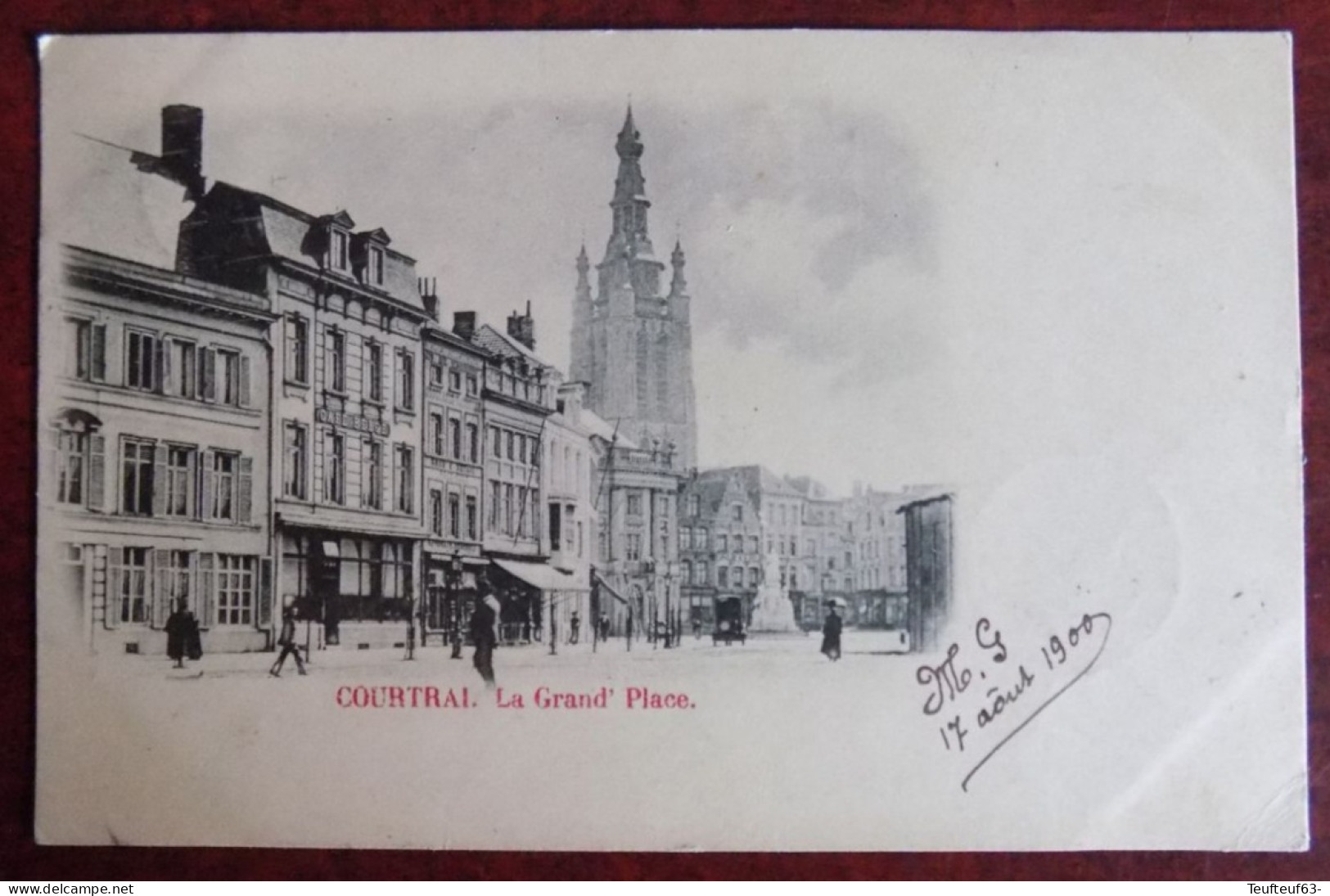 Cpa Courtrai : La Grand'place 1900 - Kortrijk