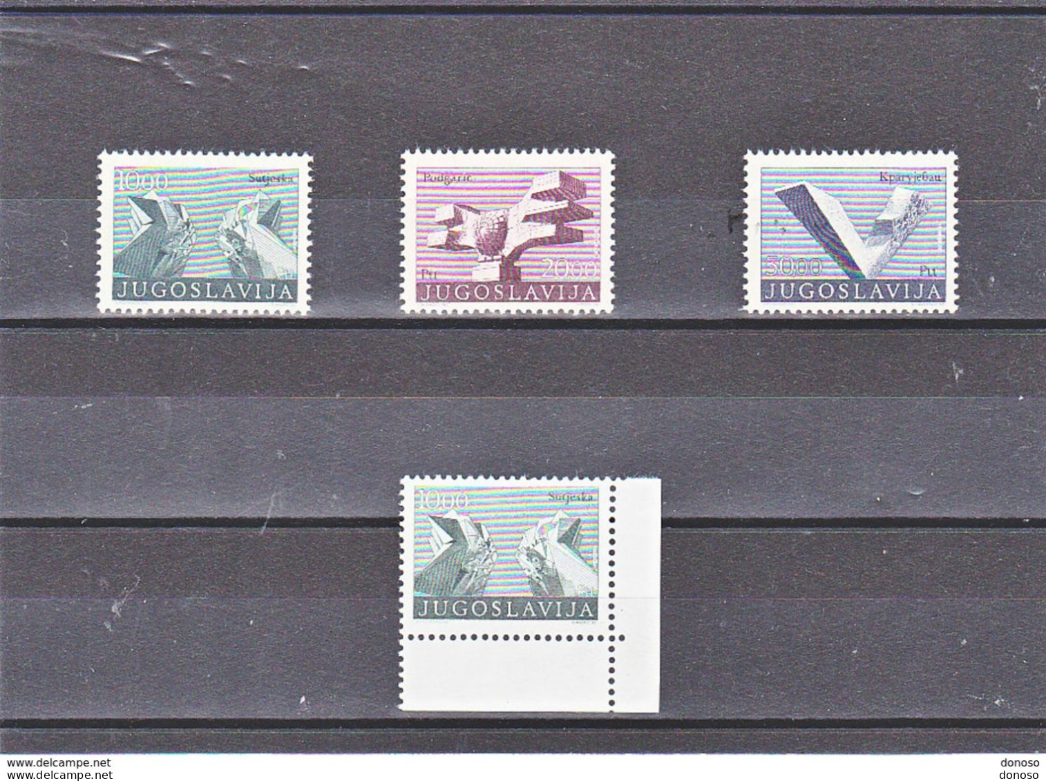 YOUGOSLAVIE 1974 Monuments, Sculptures Yvert 1426-1428 + 1426a NEUF** MNH Cote 14,25 Euros - Unused Stamps