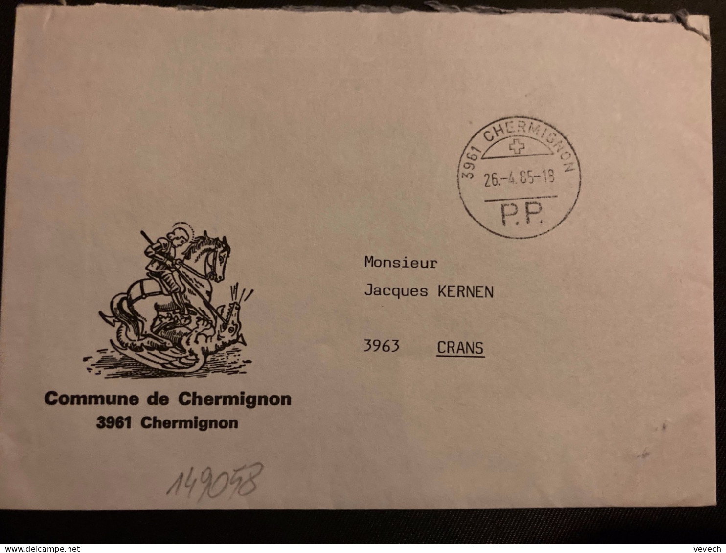 LETTRE COMMUNE DE CHERMIGNON (PORT PAYE) OBL.26-4 85 CHERMIGNON PP - Postmark Collection