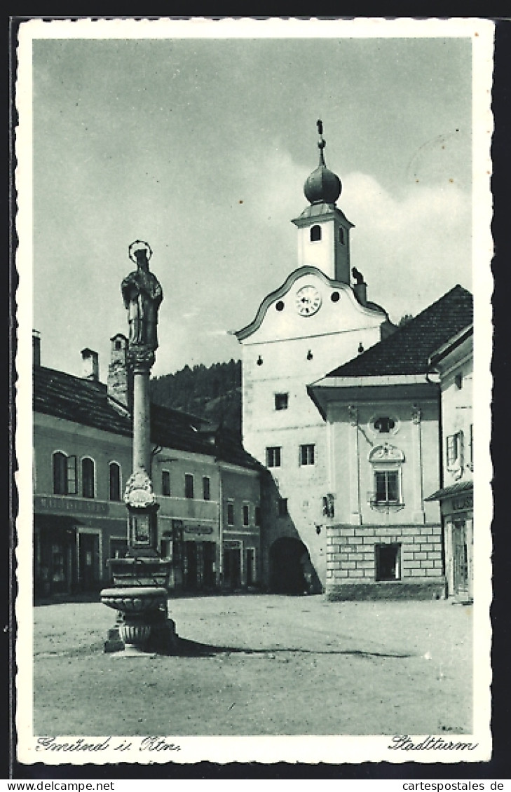 AK Gmünd I. Ktn., Platz Vor Dem Stadtturm  - Autres & Non Classés