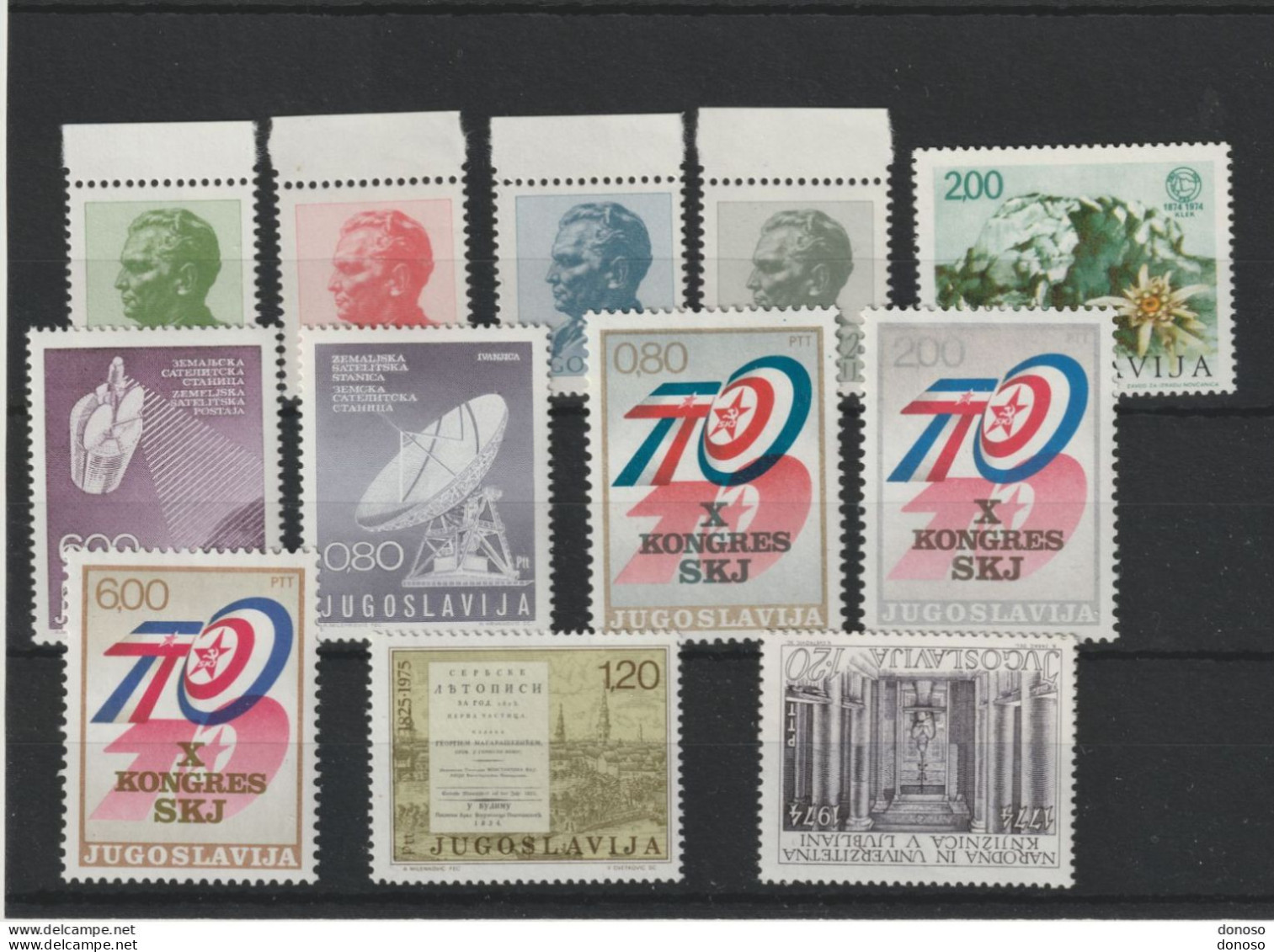 YOUGOSLAVIE 1974 Yvert 1434-1437 + 1447-1451 + 1453 + 1461 + 1468 NEUF** MNH Cote 3,60 Euros - Ongebruikt