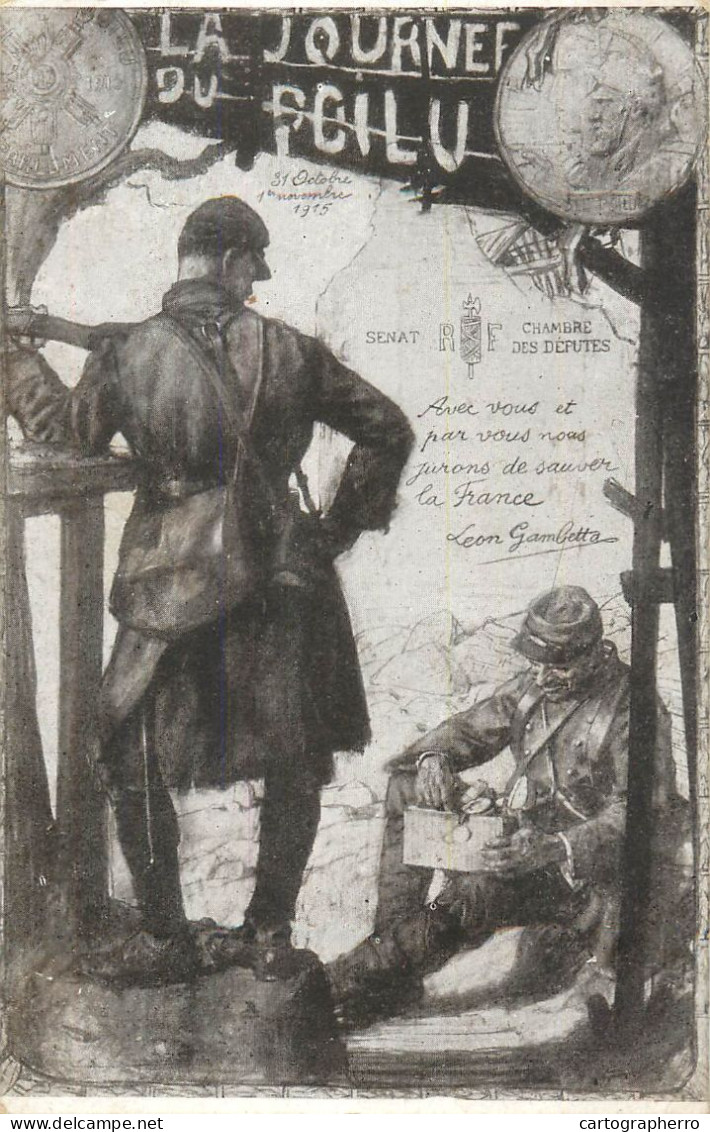 CPA Militaria Journee Du Poilu 1915 - Patriottiche