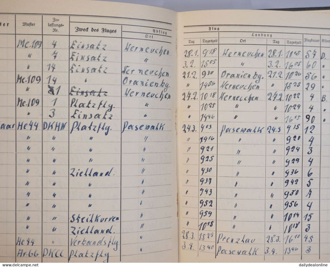 Flugbuch 2. WK WW2 1939-1942 Gotha Go 145 Arado Ar 66 Messerschmitt Bf 109 He46