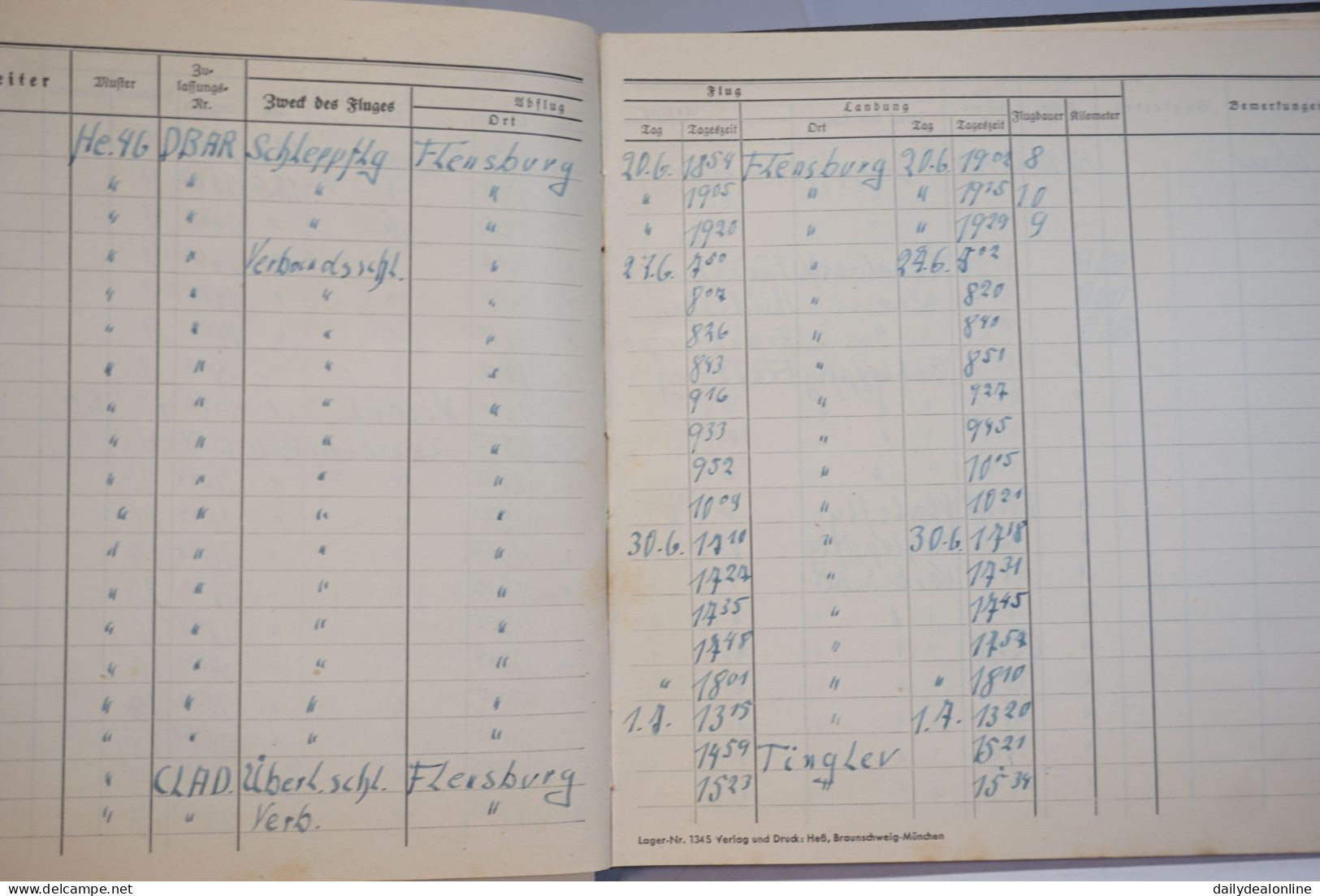 Flugbuch 2. WK WW2 1939-1942 Gotha Go 145 Arado Ar 66 Messerschmitt Bf 109 He46