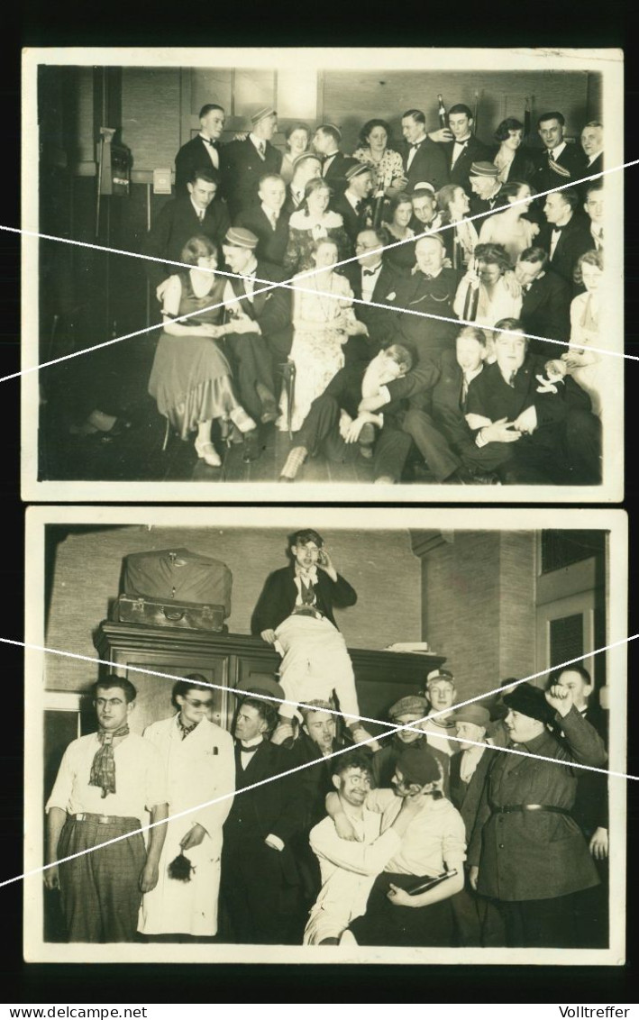 2x Orig. XL Foto 1932 Feier Burschenschaft Aus Münster, Kneipe, Gasthof, Party, Corps, Studentika - Anonymous Persons