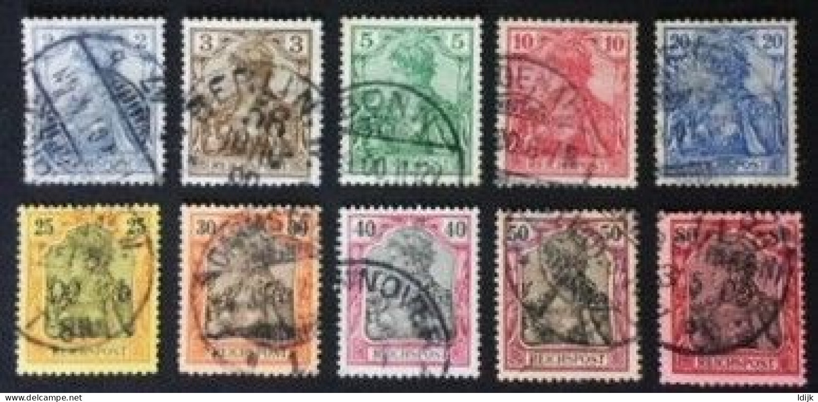 1900 Germania (I) REICHSPOST Satz Mi. 53 - 62 - Used Stamps