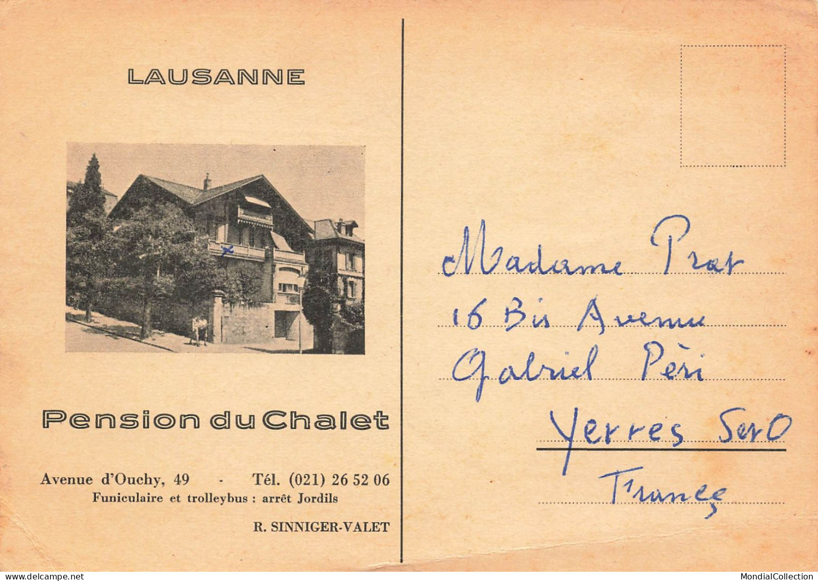 MIKIBP11-007- SUISSE LAUSANNE PENSION DU CHALET - Lausanne