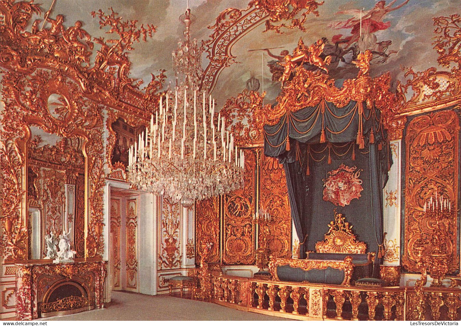 ALLEMAGNE - KonigsschloB Linderhorf - Royal Castle Linderhof - Schlafzimmer - Bedroom - Carte Postale - Garmisch-Partenkirchen