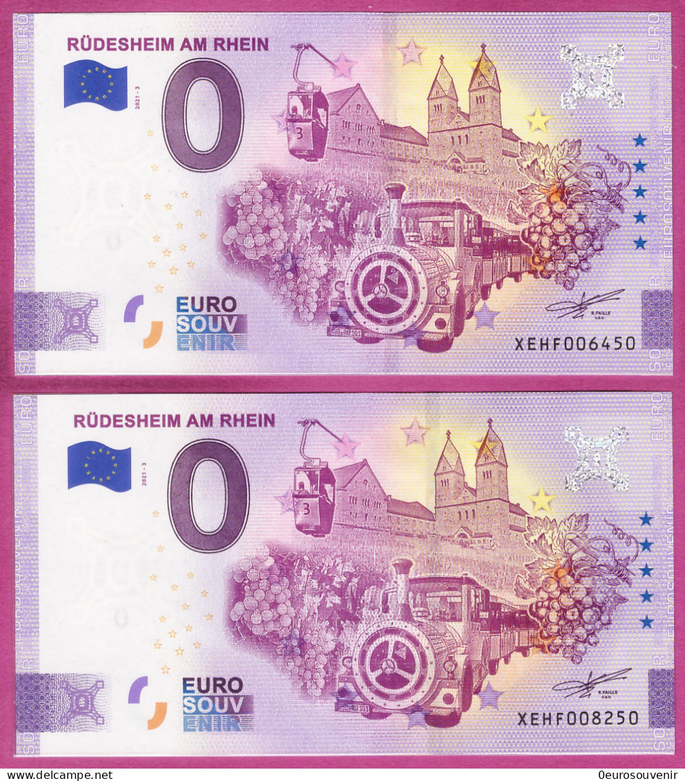 0-Euro XEHF 2021-3 RÜDESHEIM AM RHEIN - WEINBERGE Set NORMAL+ANNIVERSARY - Pruebas Privadas