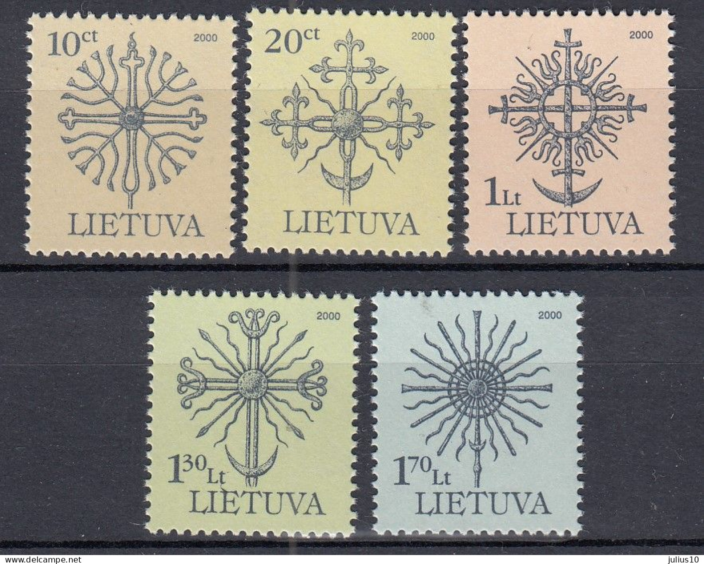 LITHUANIA 2000 Definitive MNH(**) Mi 717 AI-721 AI #Lt1074 - Lituania