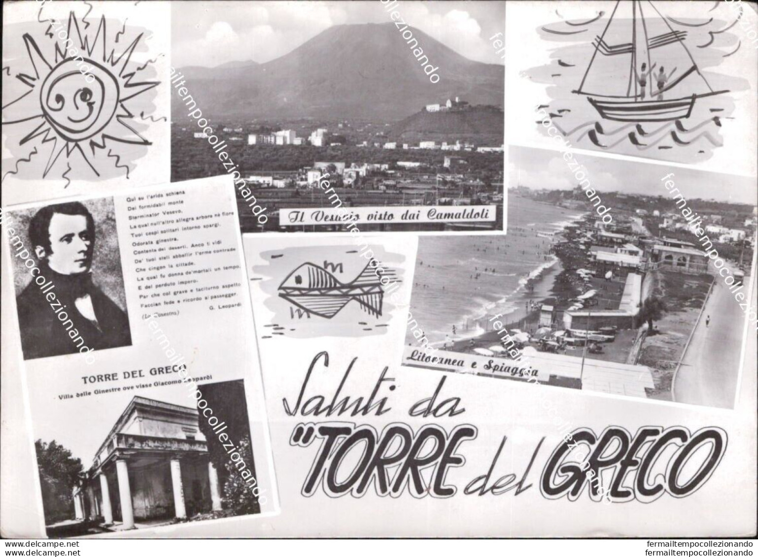 Bc786 Cartolina Saluti Da Torre Del Greco Provincia Di Napoli Campania - Napoli (Neapel)