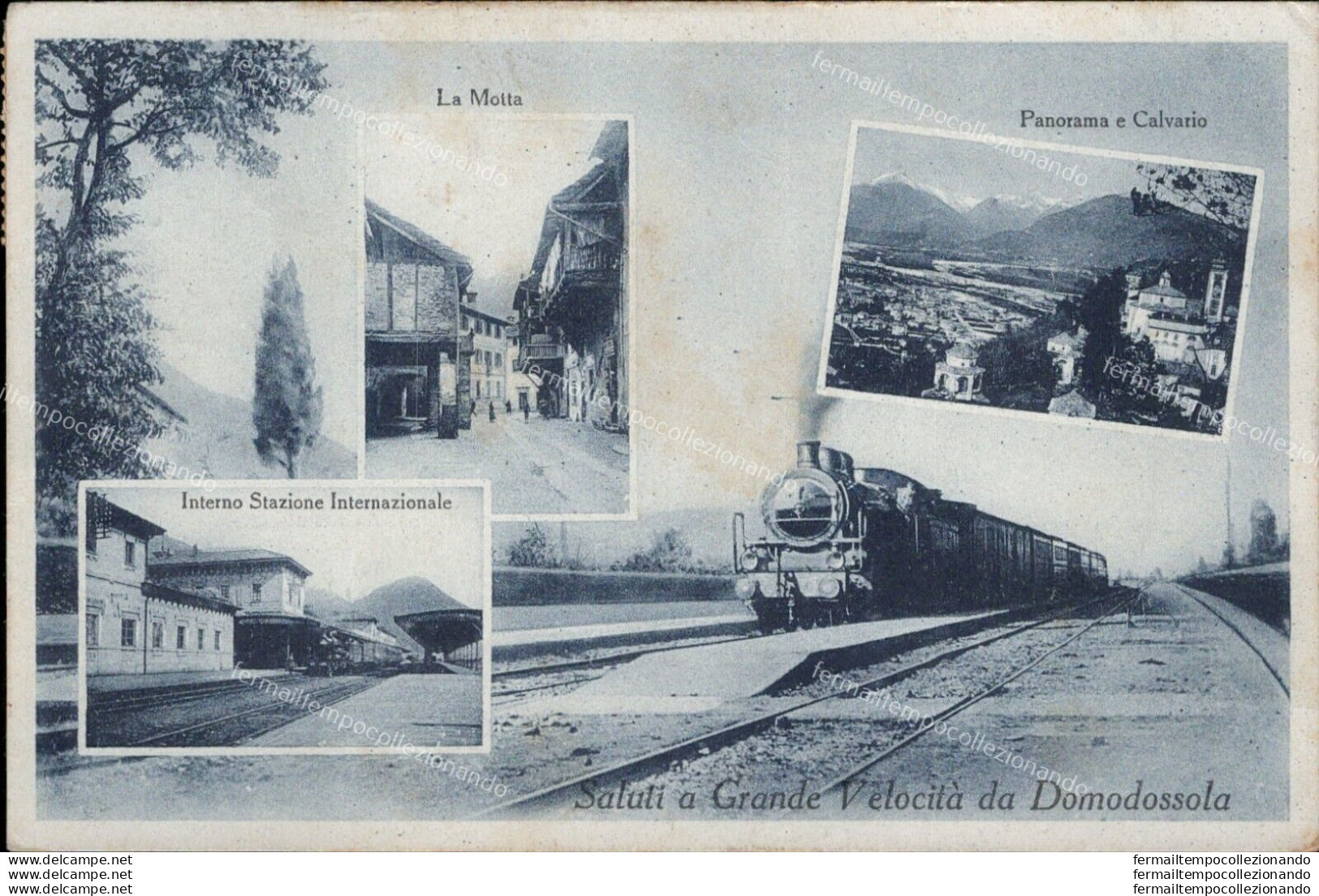 Af611 Cartolina Saluti A Grande Velocita' Da Domodossola Provincia Di Verbania - Biella