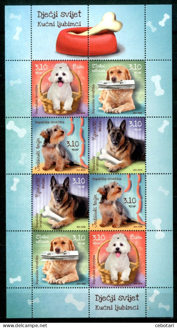 CROAZIA / CROATIA 2013** - Cani / Dogs - Block Di 8 Val. MNH. - Cani