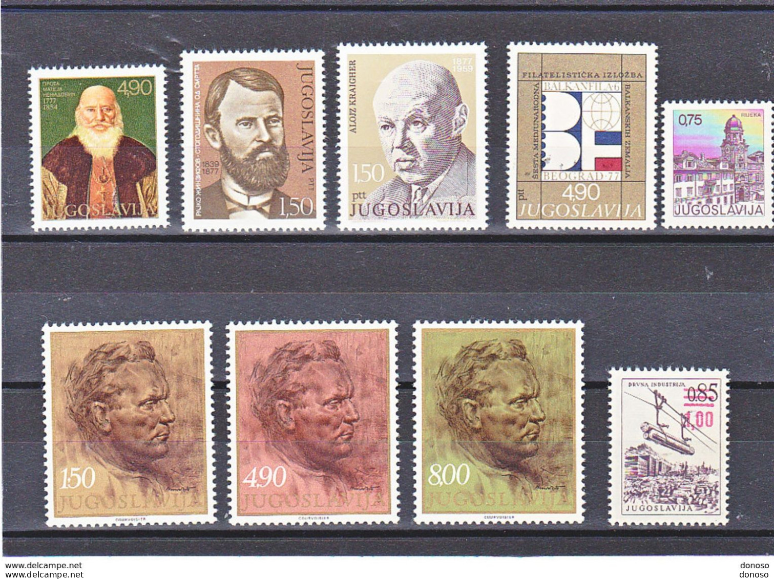 YOUGOSLAVIE 1977 Yvert 1561-1565 +  1572 + 1575-1577 + 1587 NEUF** MNH Cote 4,90 Euros - Unused Stamps