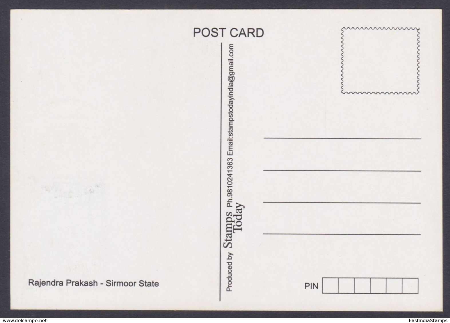 Inde India 2010 Maximum Max Card Princely States, Rajendra Prakash Ruler Of Sirmoor State, Indian Royal, Royalty - Cartas & Documentos