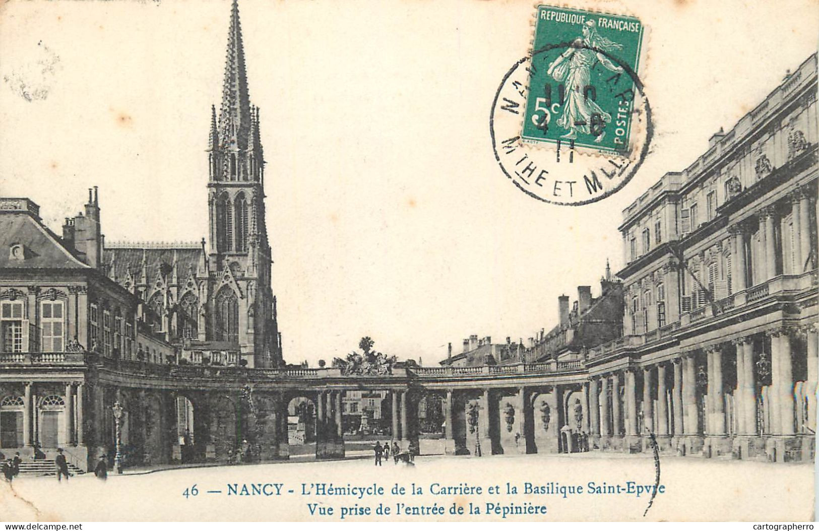 NANCY Hémicycle De La Carrière Et Basilique Saint Epvre 1911 - Nancy