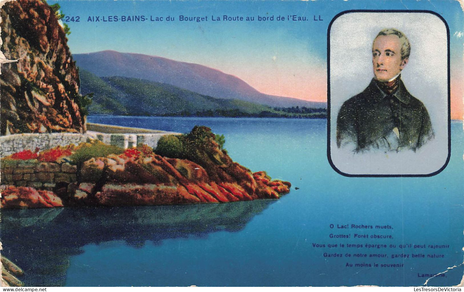 FRANCE - Aix Les Bains - Lac Du Bourget - La Route Au Bord De L'eau - LL - Colorisé -  Carte Postale Ancienne - Aix Les Bains