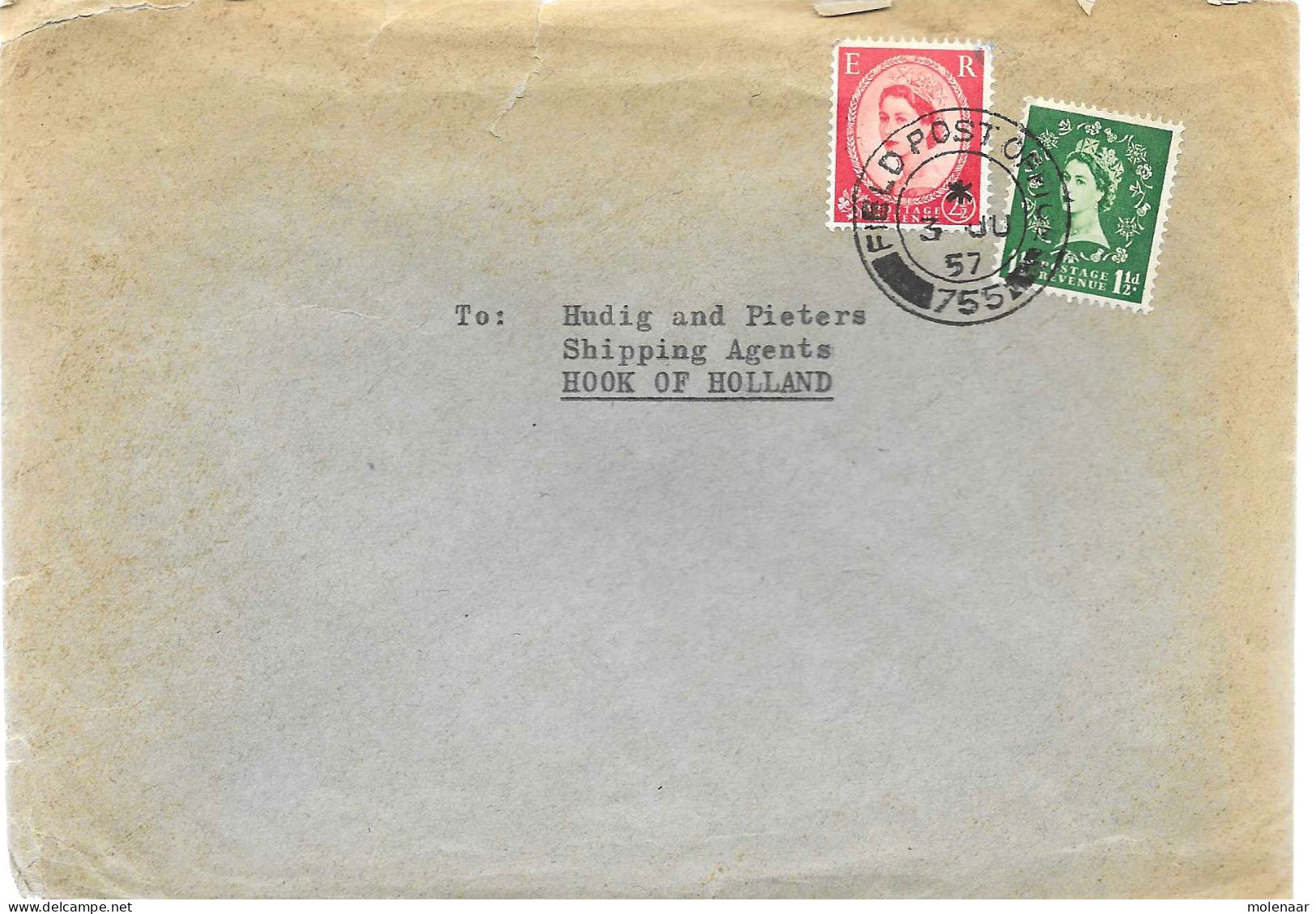 Postzegels > Europa > Groot-Brittannië >1952-2022 Elizabeth II >Brief Met No, 259-261 Field Post Office 755 (17500) - Cartas & Documentos