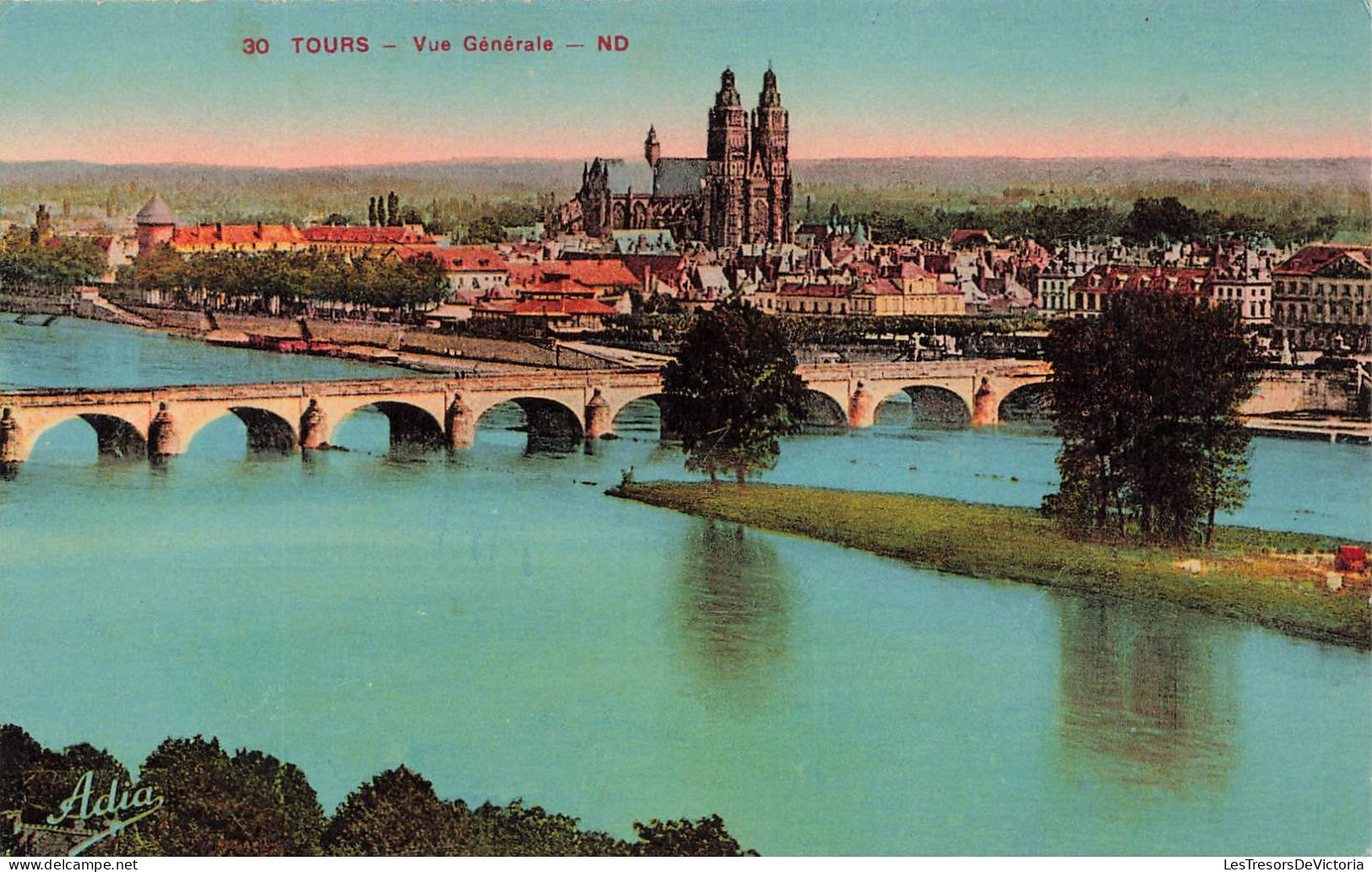 FRANCE - Tours - Vue Générale De La Ville - Colorisé -  Carte Postale Ancienne - Tours