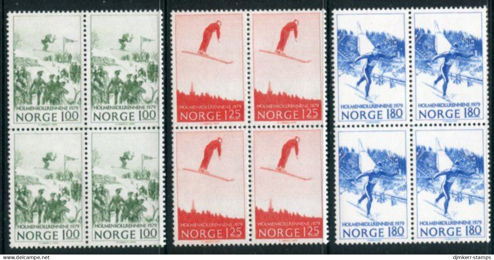 NORWAY 1979 Ski Jumping Blocks Of 4 MNH / **.  Michel 790-92 - Ongebruikt