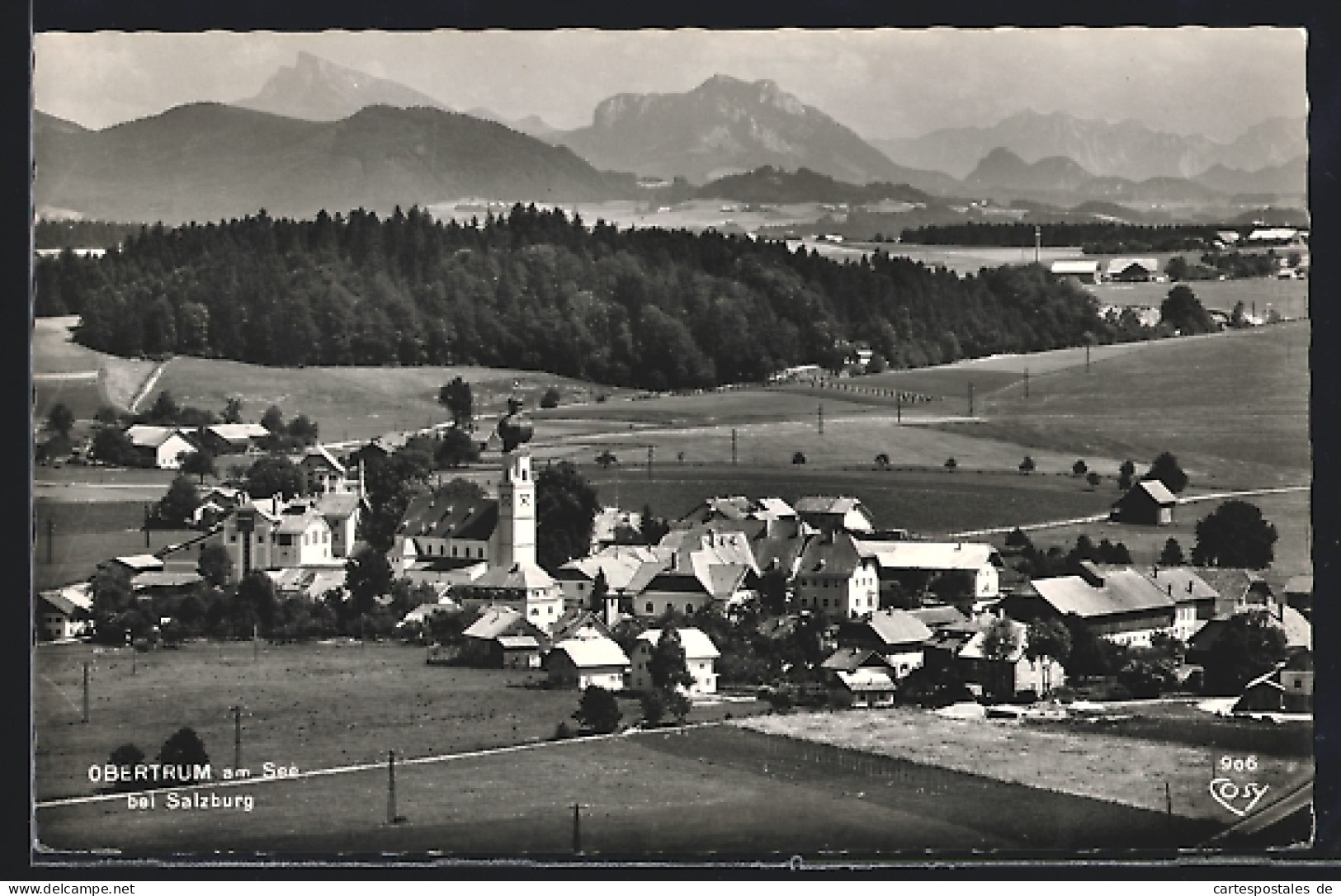 AK Obertrum Am See, Ortsansicht Mit Landschaftspanorama  - Otros & Sin Clasificación