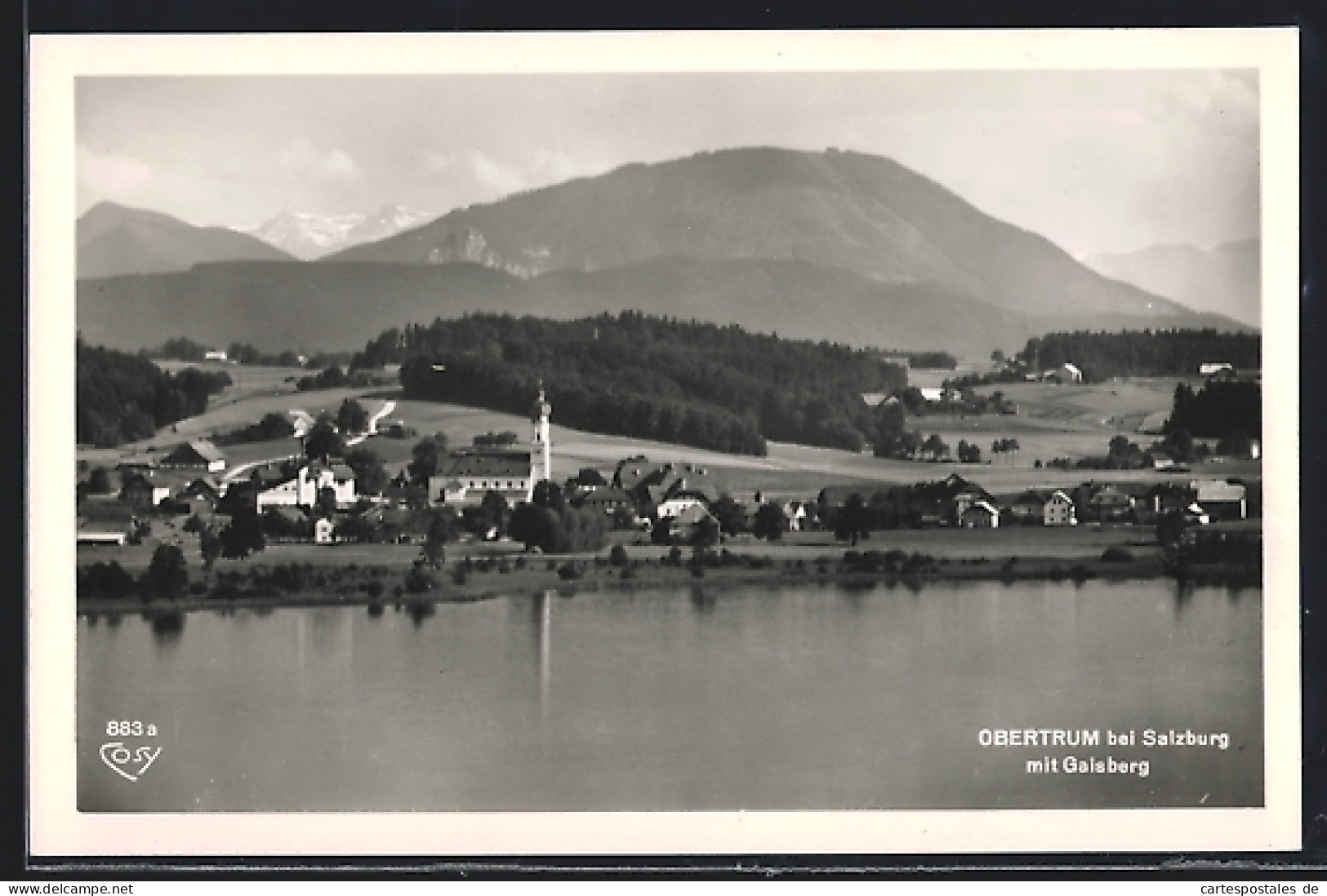 AK Obertrum Bei Salzburg, Ortsansicht Mit Gaisberg  - Autres & Non Classés