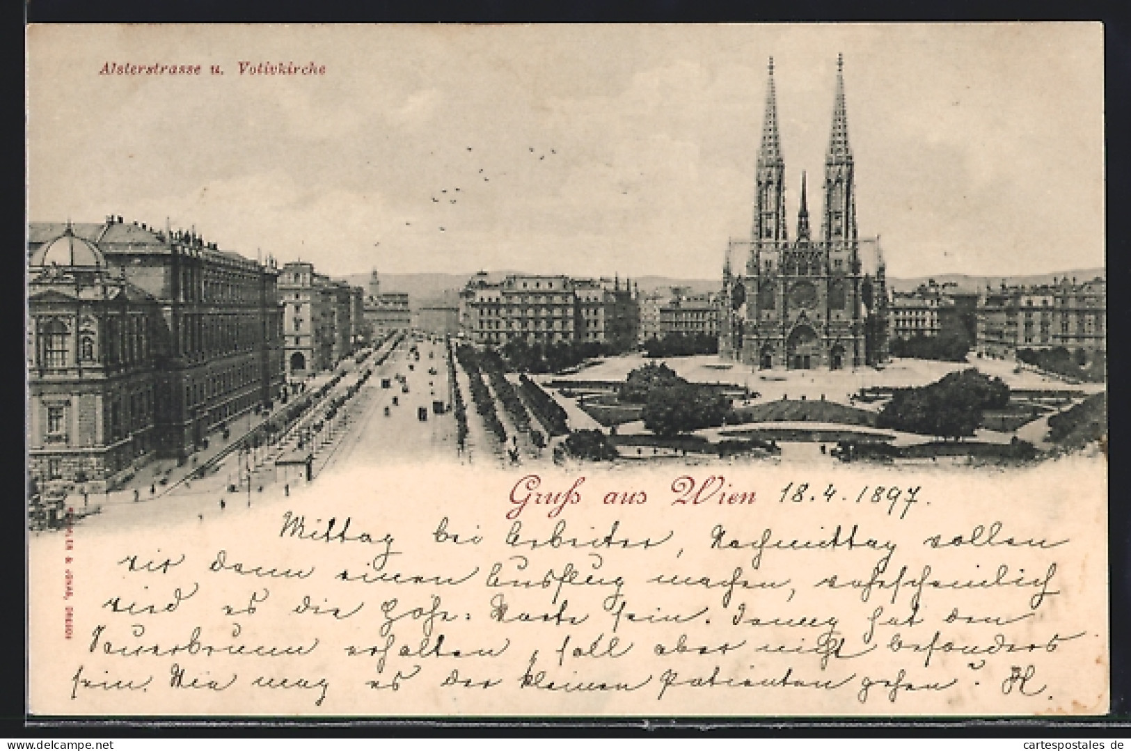 AK Wien, Alsterstrasse Und Votivkirche  - Andere & Zonder Classificatie