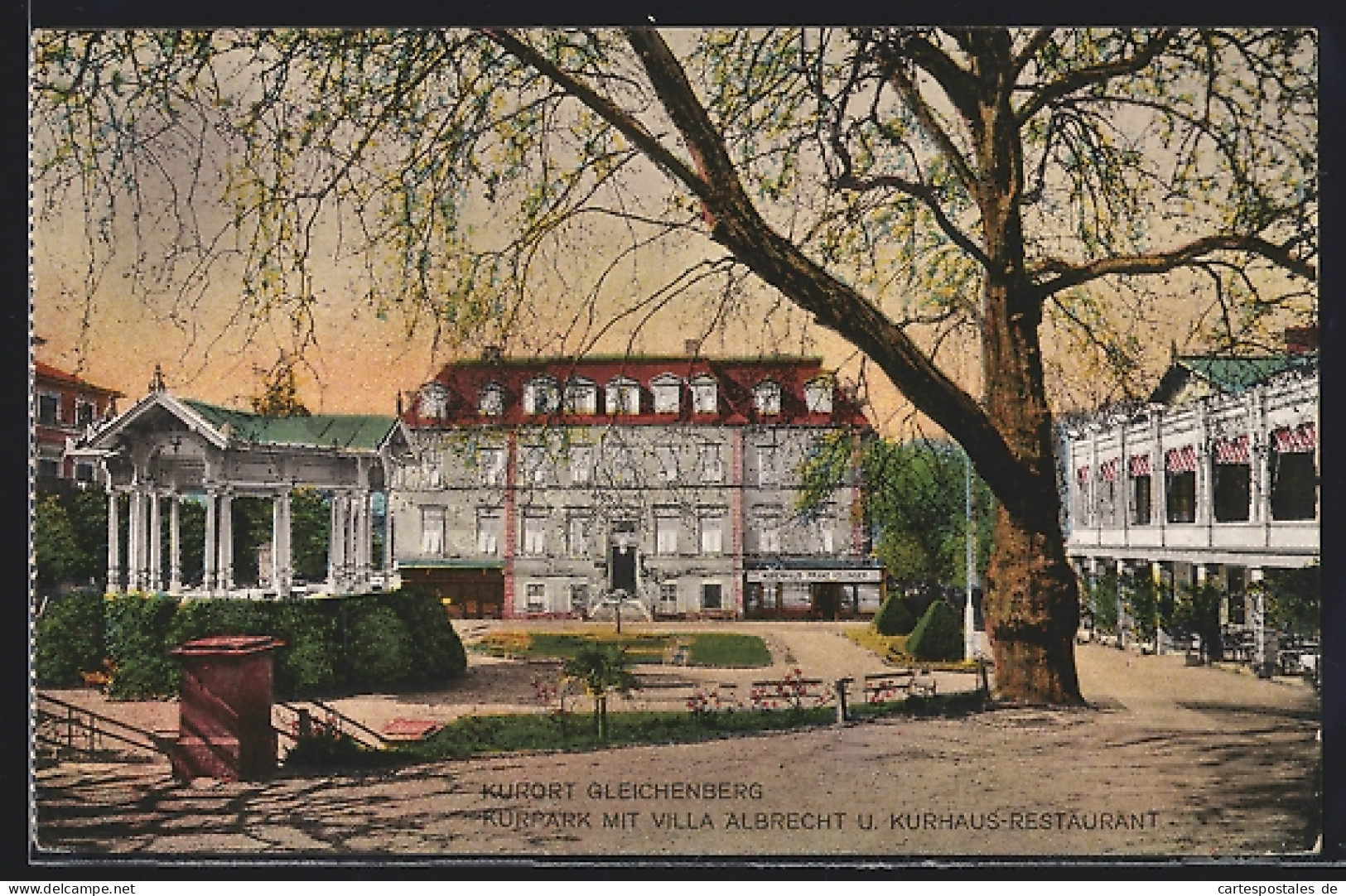 AK Gleichenberg, Kurpark Mit Villa Albrecht Und Hotel Restaurant  - Andere & Zonder Classificatie