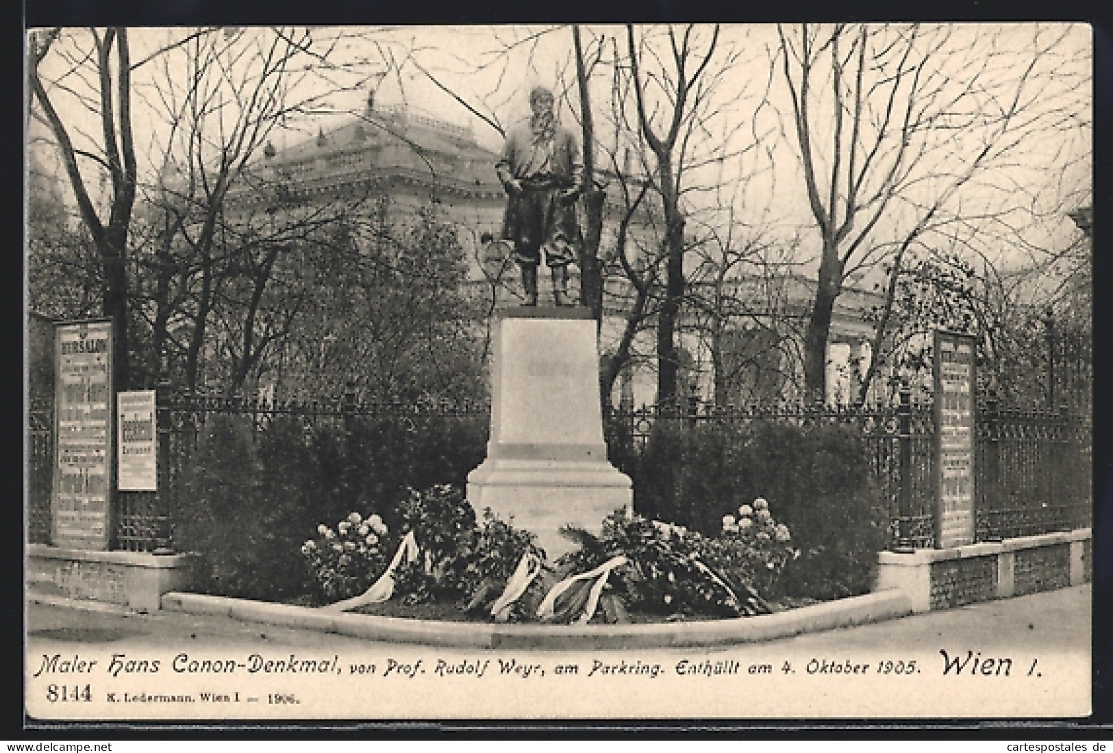 AK Wien, Parkring, Denkmal Des Malers Hans Canon  - Andere & Zonder Classificatie