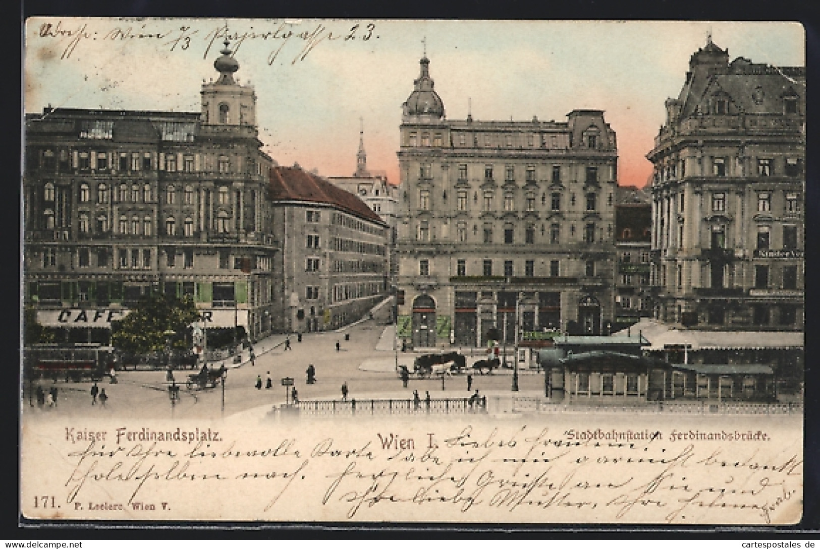 AK Wien, Kaiser Ferdinandplatz, Stadtbahnstation Ferdinandsbrücke  - Altri & Non Classificati