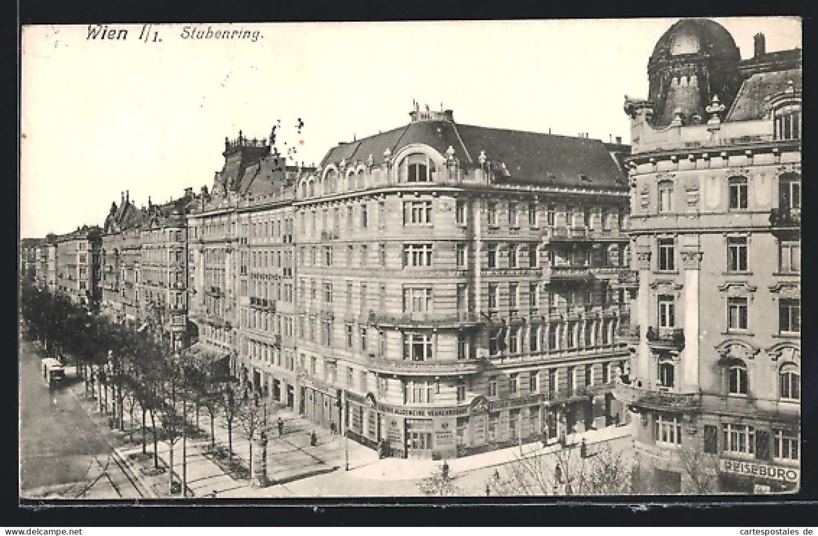 AK Wien, Stubenring Mit Abzweig Aus Der Vogelschau, Allgemeine Verkehrsbank  - Altri & Non Classificati