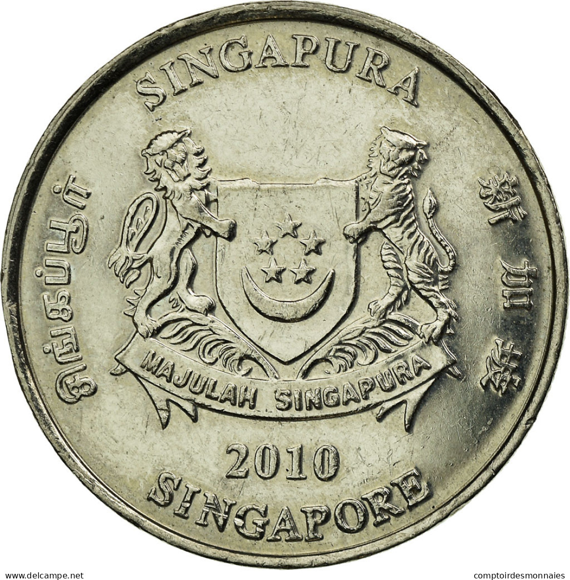 Monnaie, Singapour, 20 Cents, 2010, Singapore Mint, TTB, Copper-nickel, KM:101 - Singapur