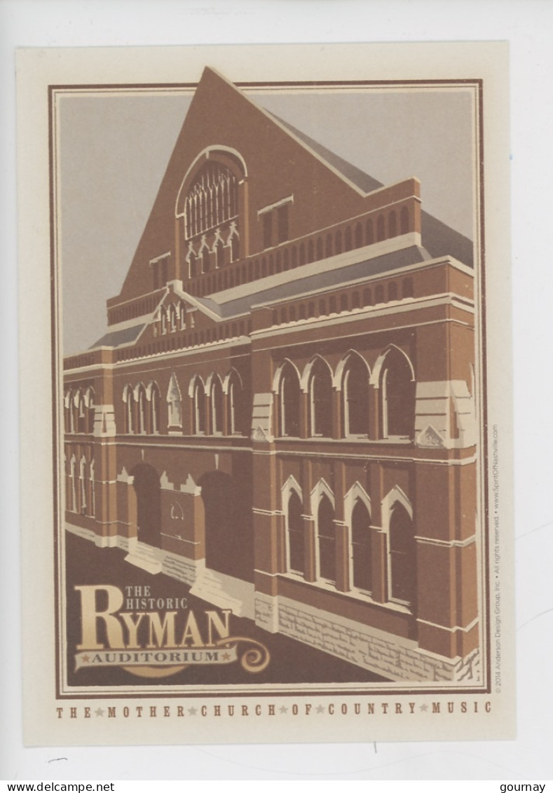 Nashville Tennessee The Historic Ryman Auditorium (salle Concert Country) Anderson Dising Illustrateur Cp Vierge - Publicité