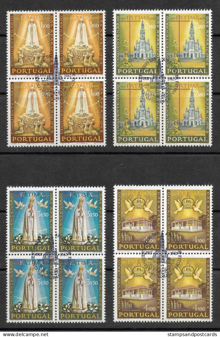 Portugal 1967 Notre Dame De Fatima 50 Ans 50 Years Our Lady Of Fatima X 4 Cachet Premier Jour Funchal Madeira Madère - Oblitérés