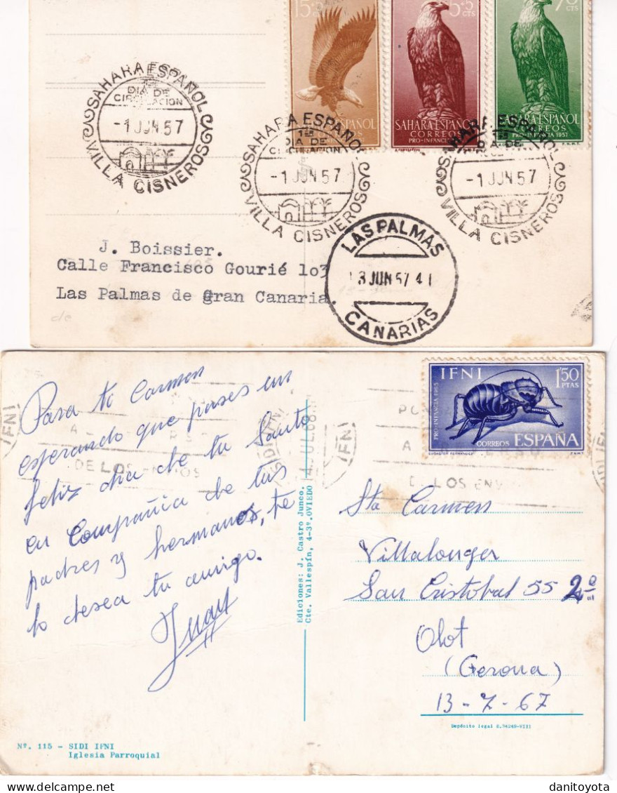 Colonias Españolas. Dos Postales Circuladas En La Colonias Españolas - Other & Unclassified