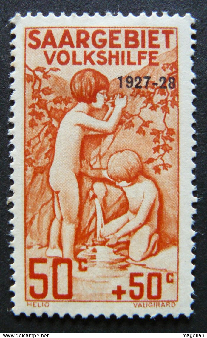 Allemagne - Saargebiet Mi. 124 - Sarre Yv. 123 Neuf * - Enfants - Jeunesse - Unused Stamps