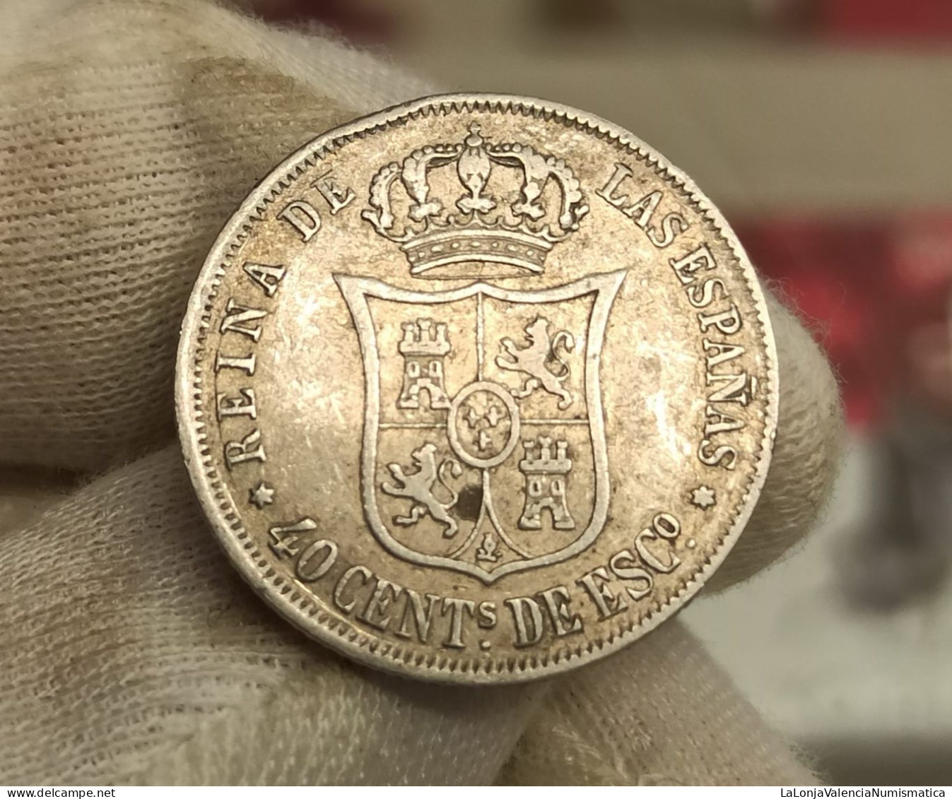España Spain Isabel II - 40 Céntimos De Escudo 1867 Madrid Km 628.2 Plata - Other & Unclassified