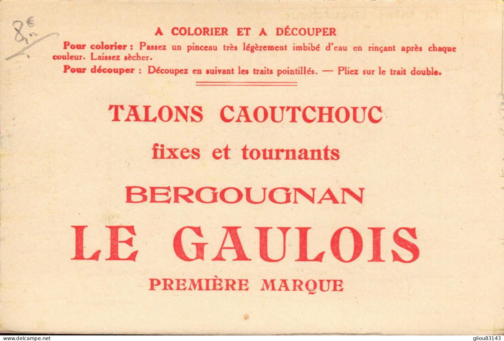 Bergougnan, Le Gaulois, Talons Caoutchouc, Illustration Rugby - Publicité