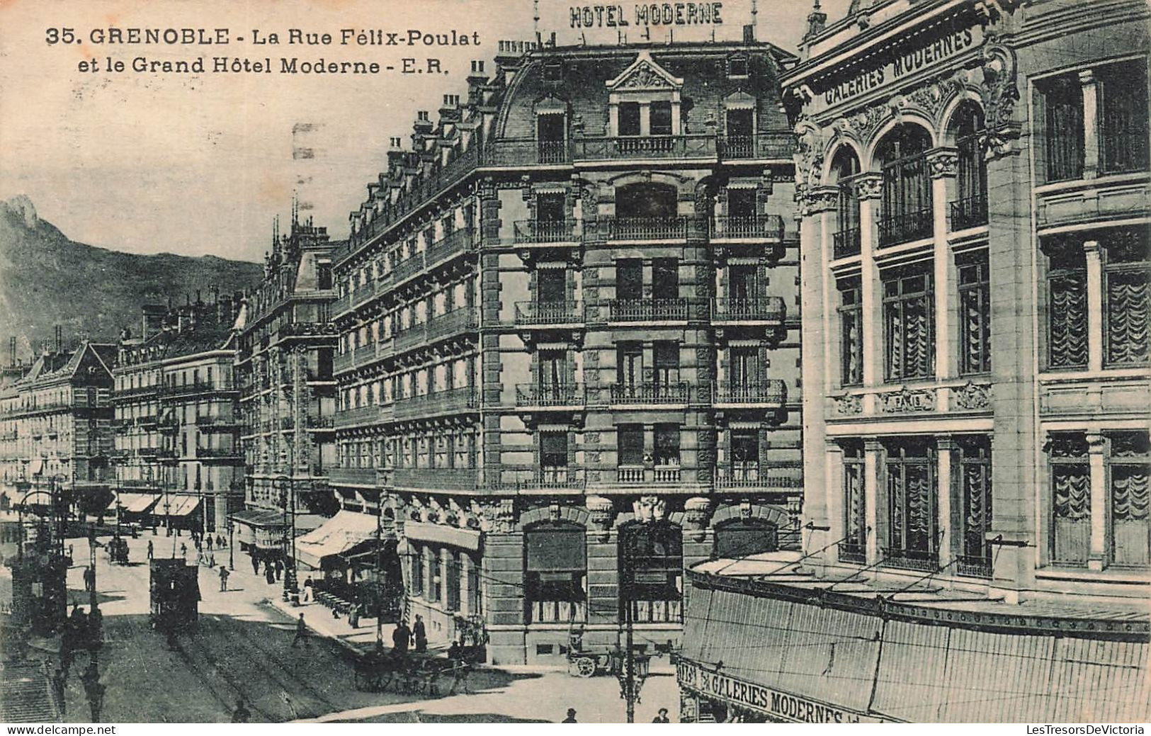 FRANCE - Grenoble - La Rue Félix-Polat Et Le Grand Hôtel Moderne - Carte Postale Ancienne - Grenoble