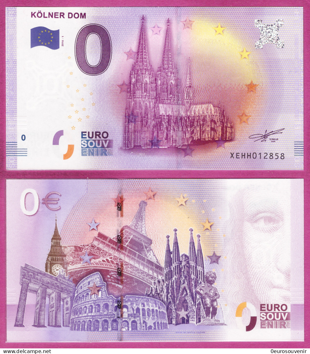 0-Euro XEHH 2016-1 KÖLNER DOM - Essais Privés / Non-officiels