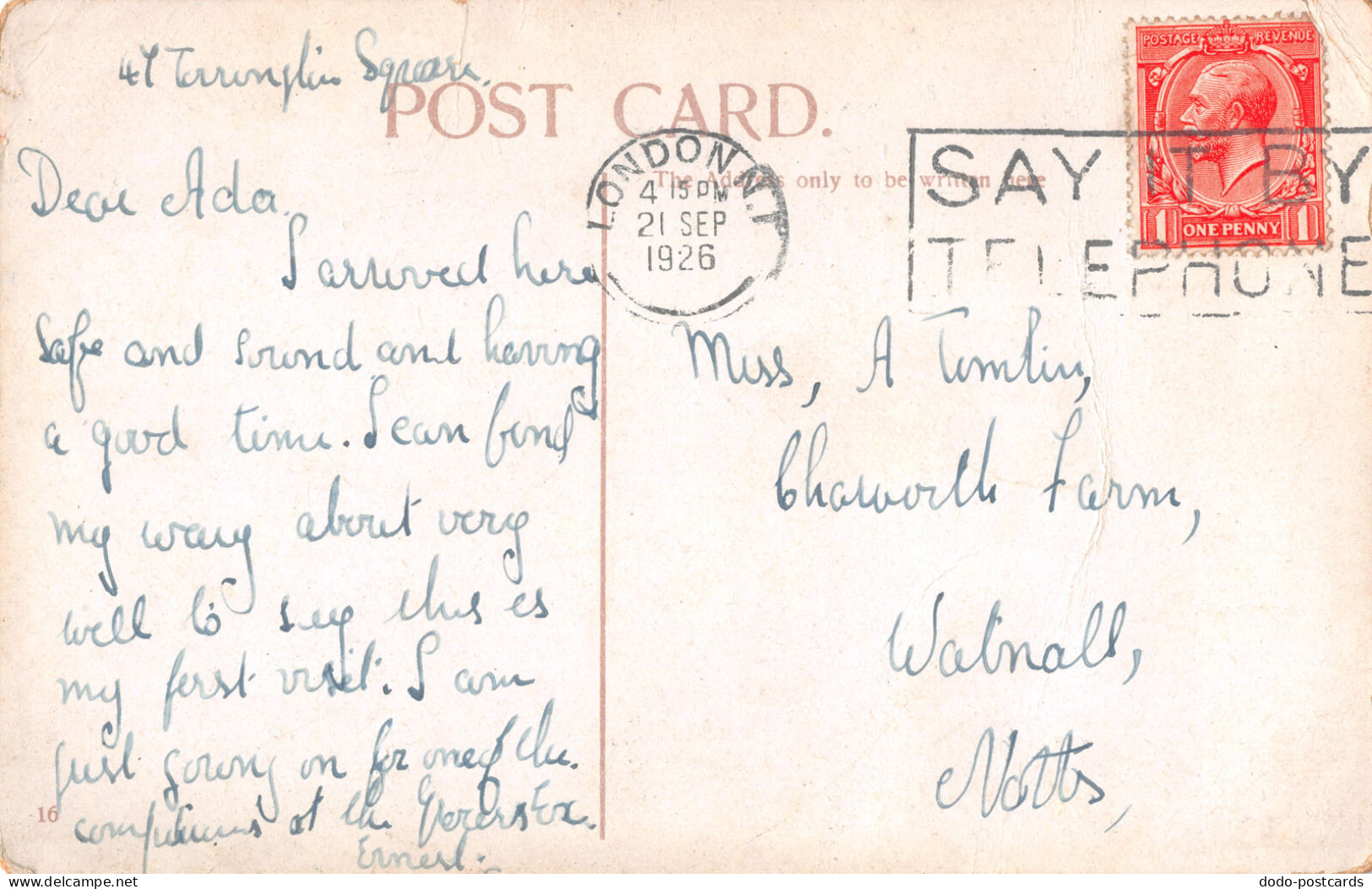 R331890 London. Trafalgar Square. 16. 1926 - Other & Unclassified