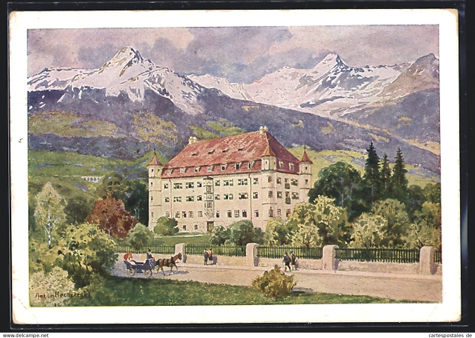 Künstler-AK Hofgastein, Am Rosegger-Lehrerheim  - Other & Unclassified