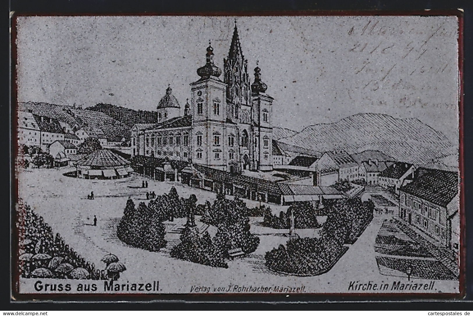 AK Mariazell, Ortsansicht Mit Kirche Aus Der Vogelschau  - Autres & Non Classés