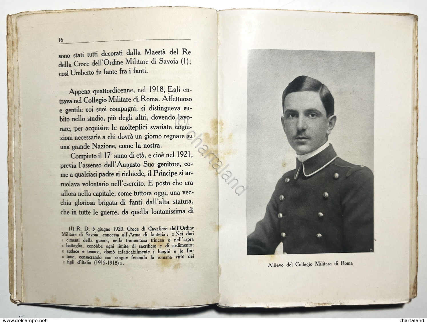 C. Maria De Vecchi - Umberto Di Savoia: Il Principe Soldato E Studioso - Ed.1930 - Andere & Zonder Classificatie